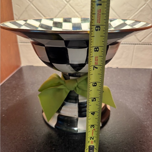 MacKenzie-Childs Checkered Bowl with Lime Ribbon - Picture 5 of 5